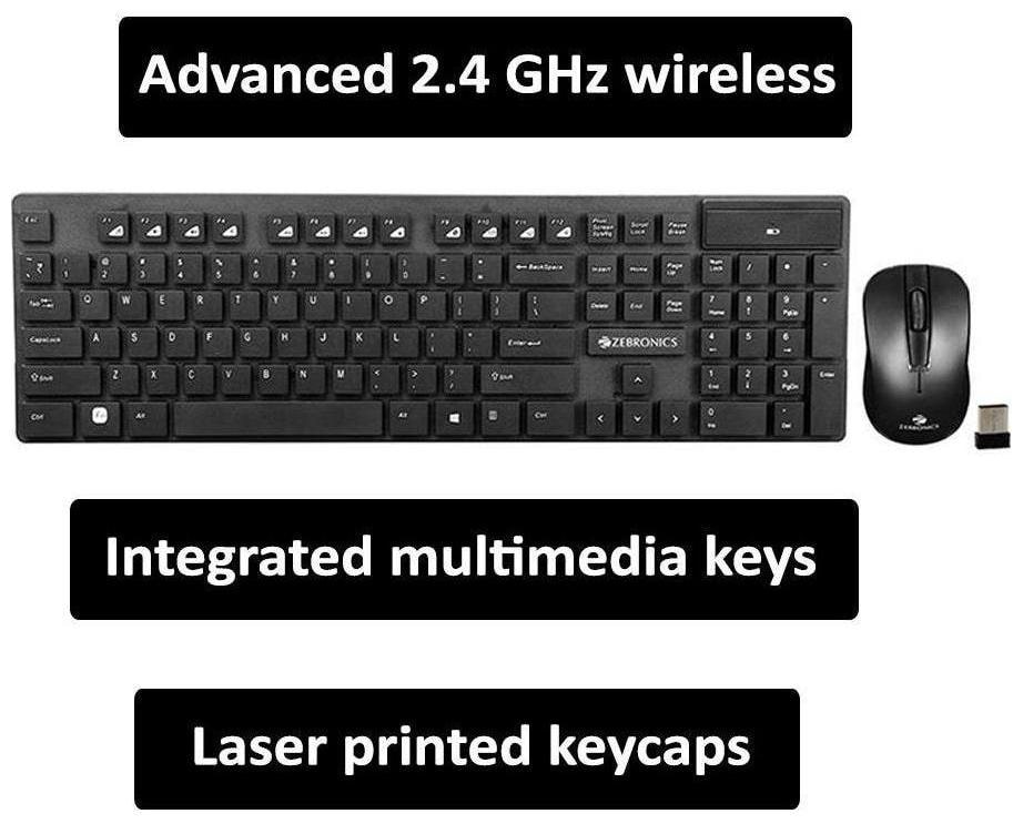 

Zebronics Companion 102 Wireless Keyboard Mouse Set ( Black )