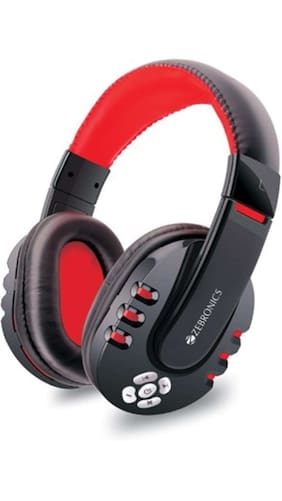 Zebronics Hip Life Wireless Over Ear Headphone (Red & Black)