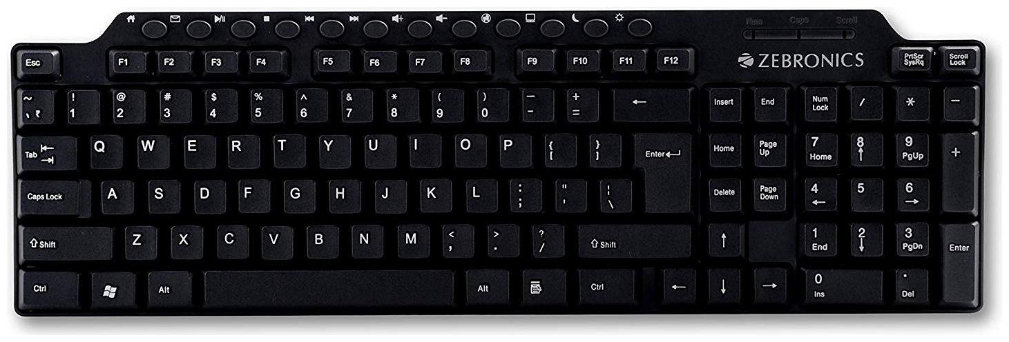 

Zebronics Zeb KM2100 Multimedia USB Keyboard (Black)