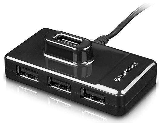

Zebronics Zeb-100Hb USB Hub - 4 Ports Black