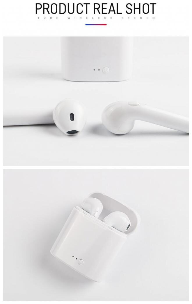

ZULX I7S TWS Wireless Bluetooth Headphones Earbuds Earphones with Charging Box Twins Mini Bluetooth Earbuds for X IOS Android with Retail In-Ear Bluetooth Headset ( White )