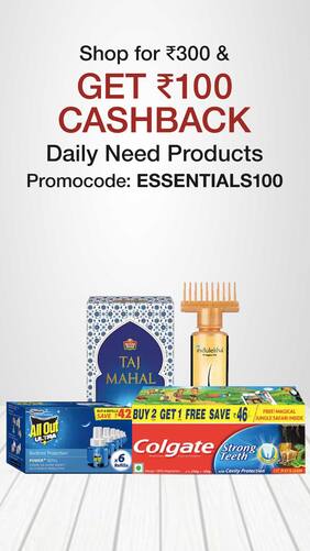 Flat Rs.100 Cashback on Daily Need Products (4-6 April)