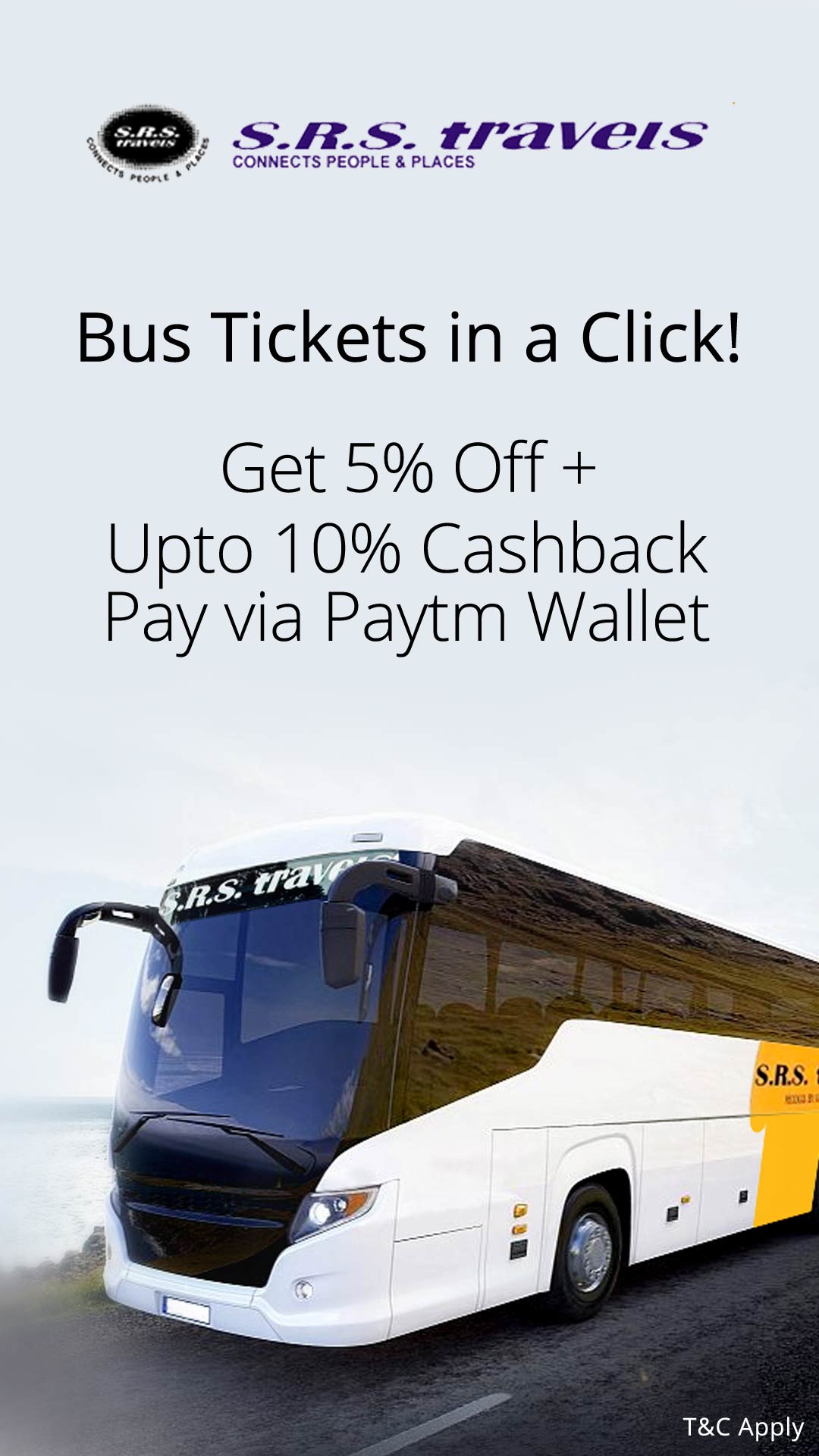 get 10 upo rs 75 cashback when you pay via paytm wallet srs srs booking travels