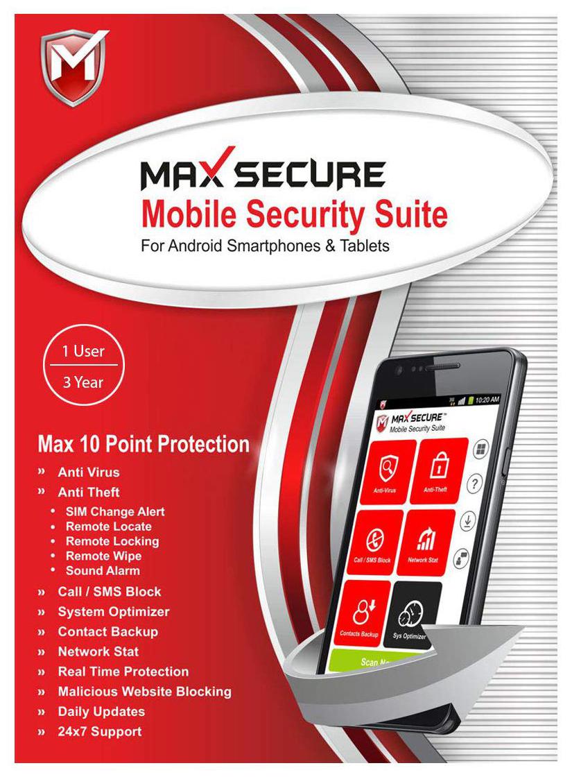 

Max Secure Mobile Security 1user 1 year (Email delivery- No CD)