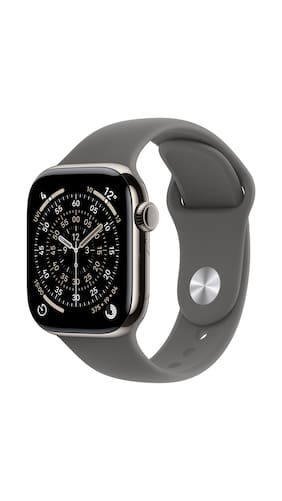 Apple Watch Series 11 GPS + Cellular 42mm Natural Titanium Case with Stone Grey Sport Band - M/L_MF8N4HN/A