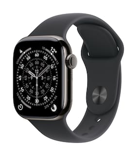 Apple Watch Series 11 GPS + Cellular 46mm Slate Titanium Case with Black Sport Band - M/L