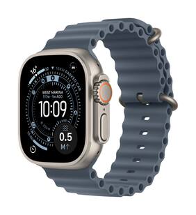 Apple Watch Ultra 3 GPS + Cellular 49mm Natural Titanium Case with Light Blue Alpine Loop - Large