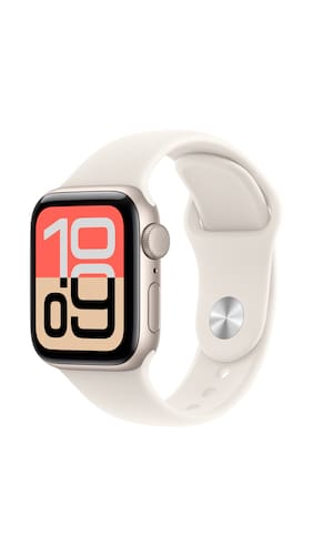 Apple Watch SE 3 GPS 40mm Starlight Aluminium Case with Starlight Sport Band - S/M_MEH34HN/A