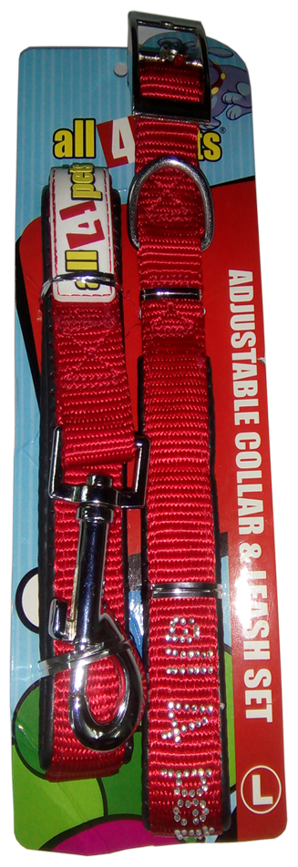 

1 2 COLLAR LEASH SET (WITH PADDINGS) (A4P SARVOSKI)