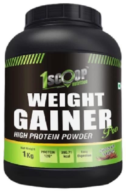 

1 Scoop Nutrition - Chocolate Weight Gainer Weight Gainer Pro with Digestive Enzymes Vitamins Minerals (Weight Gainer 1 kg)