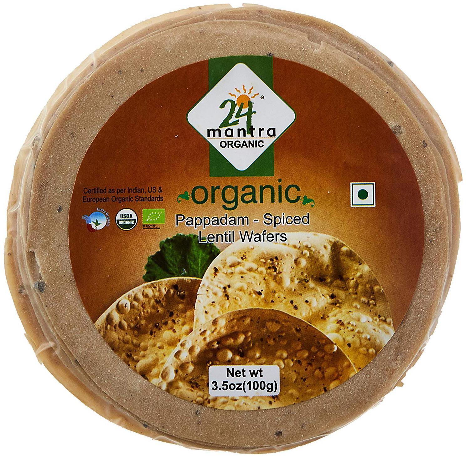 

24 Mantra Organic Pappadam - Spicy 100 g