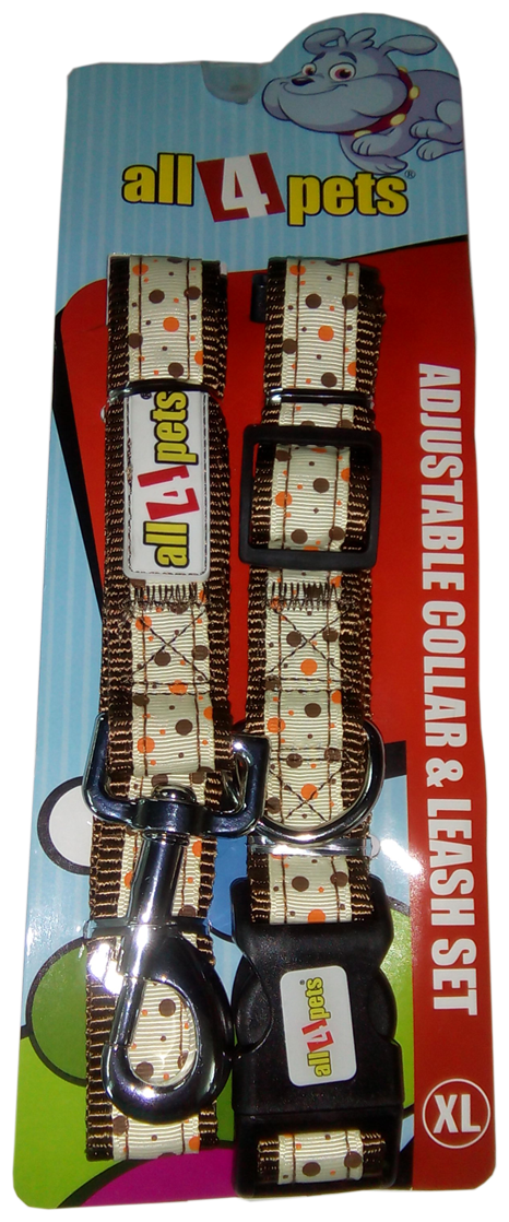 

3 4 COLLAR LEASH SET (PRINTED) (NYLON)