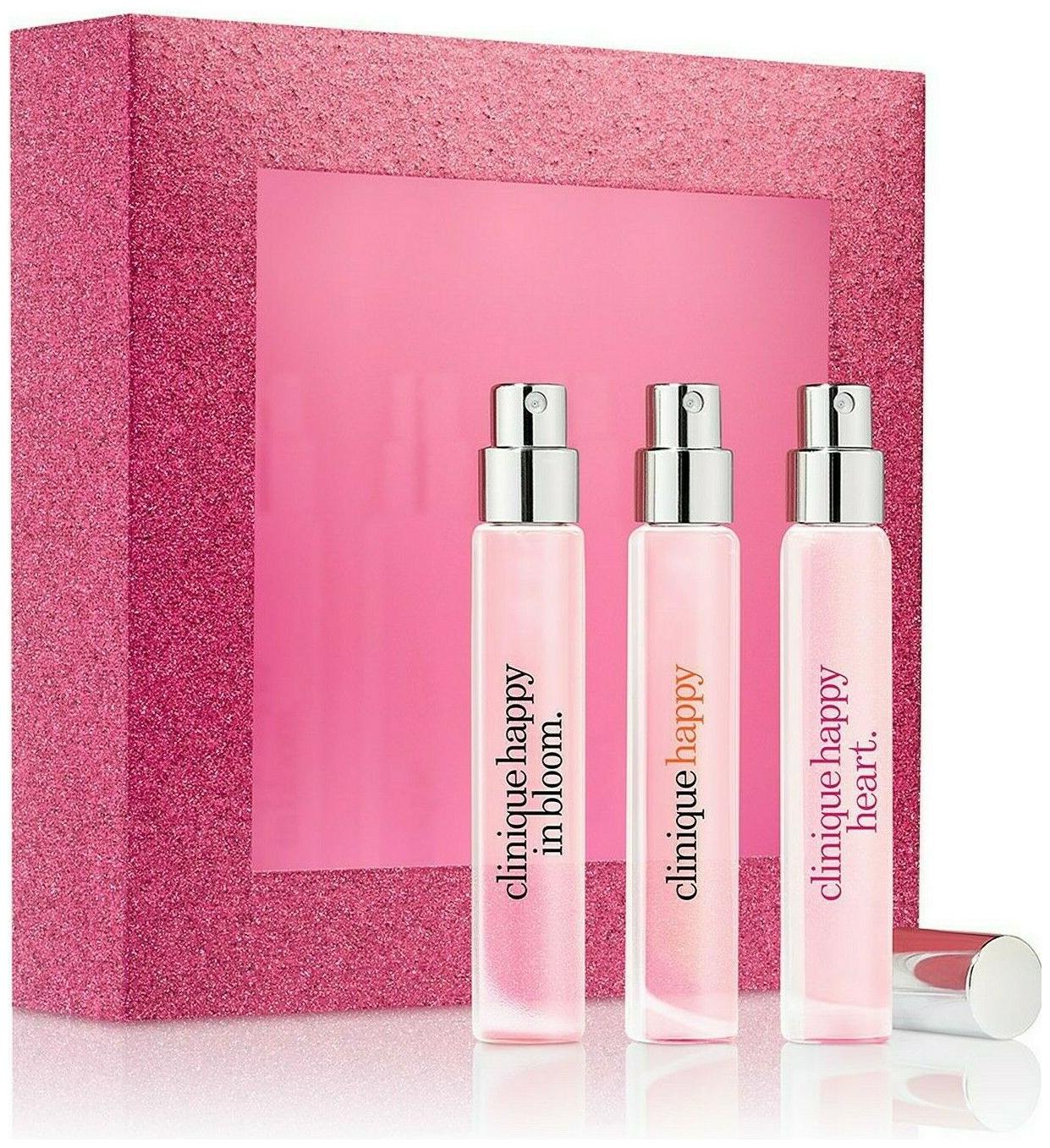 

3 Clinique Little Happiness Purse Spray Set 17oz ea Happy Heart Bloom New Box