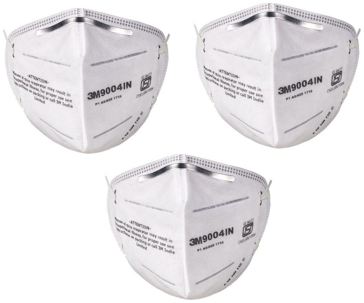 

3M 9004 IN Anti Dust Particulate Respirator Face Mask White ( Pack of 3 )