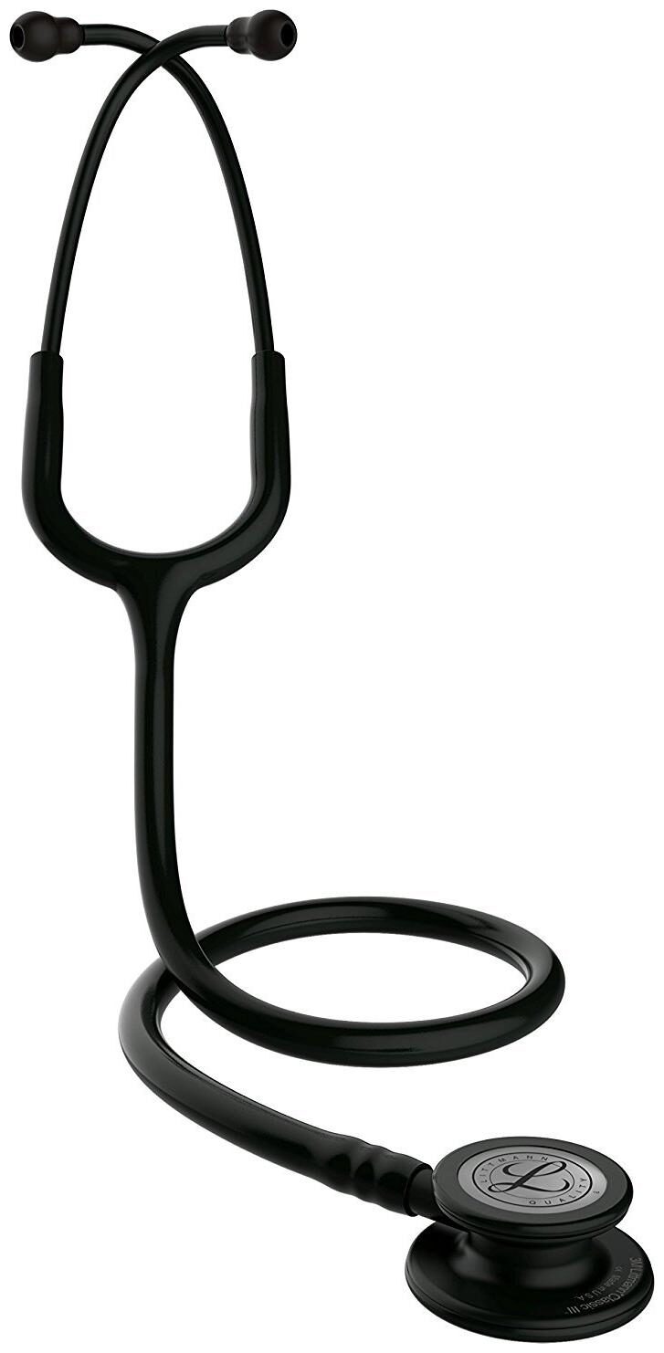 

3M Littmann Classic Monitoring Stethoscope Black Edition Chestpiece Black Tube 27 inch 5803 400g (Pack of 1)