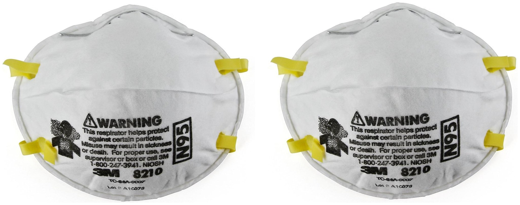 

3M Particulate Respirator 8210 Anti Pollution Activate N95 Mask NIOSH Approved ( Pack of 2 )