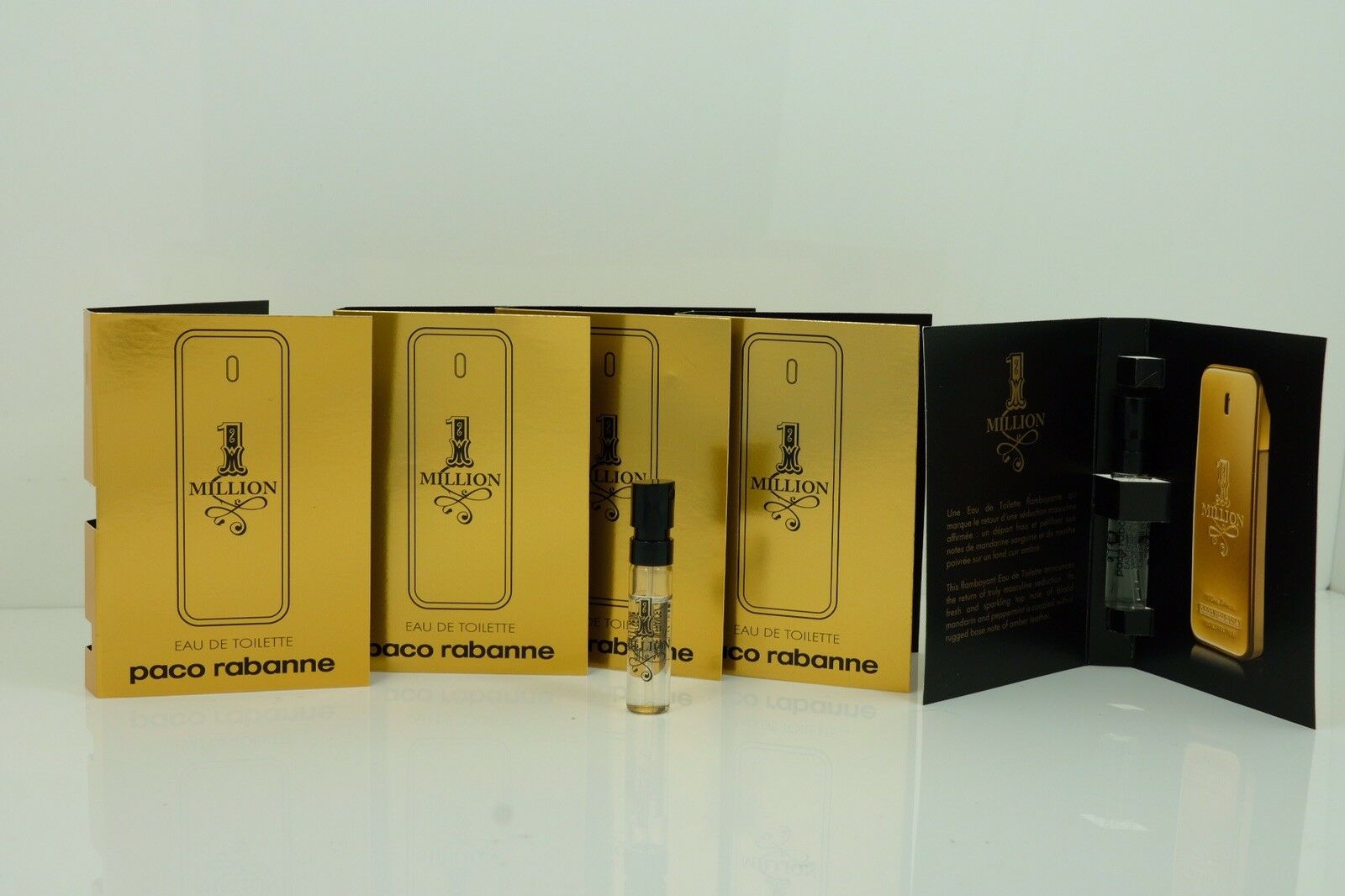 

4 Paco Rabanne 1 Million Eau De Toilette spray Sample 1 5 ml x Lot of 4