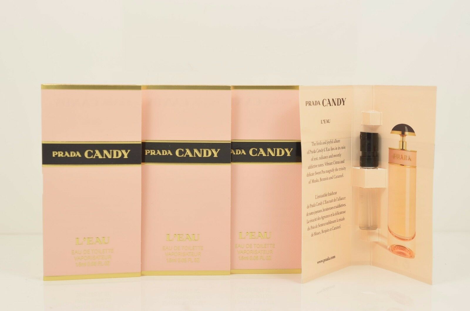

4 Prada Candy L EAU Eau De Toilette Sample 1 5 ml 0 05 oz Each x Lot 4