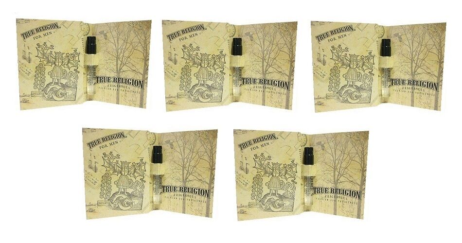 

5 X True Religion Men Sample Vial 0 05 oz 1 5 ml Eau De Toilette Spray New
