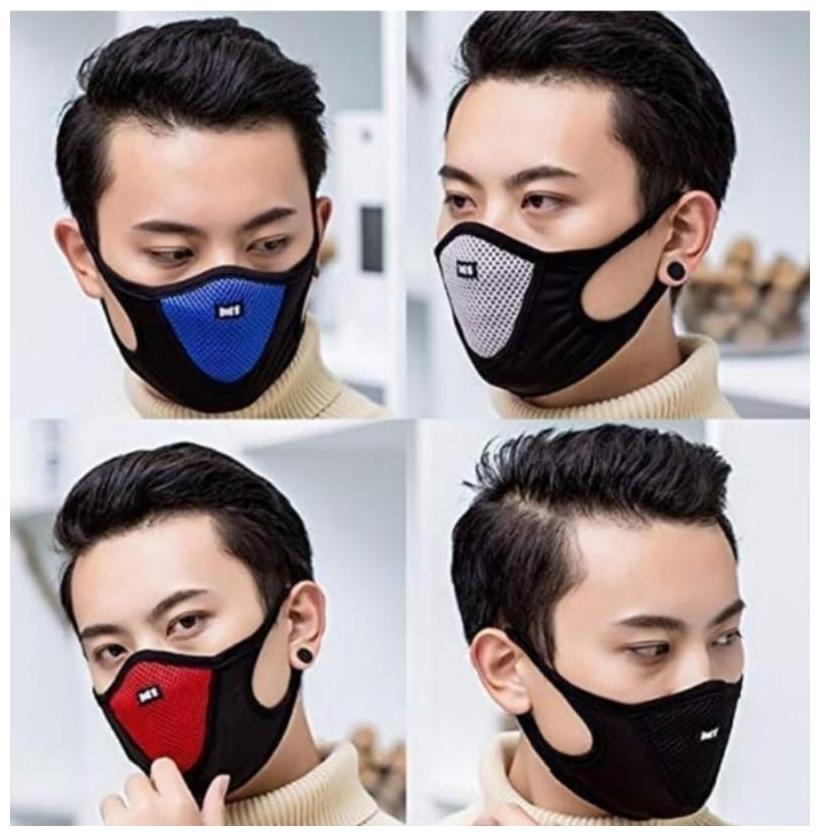 

A1Quality Anti Pollution Mask Multi Color Air Dust Face Masks Washable And mouth Cover( PACK OF 4)
