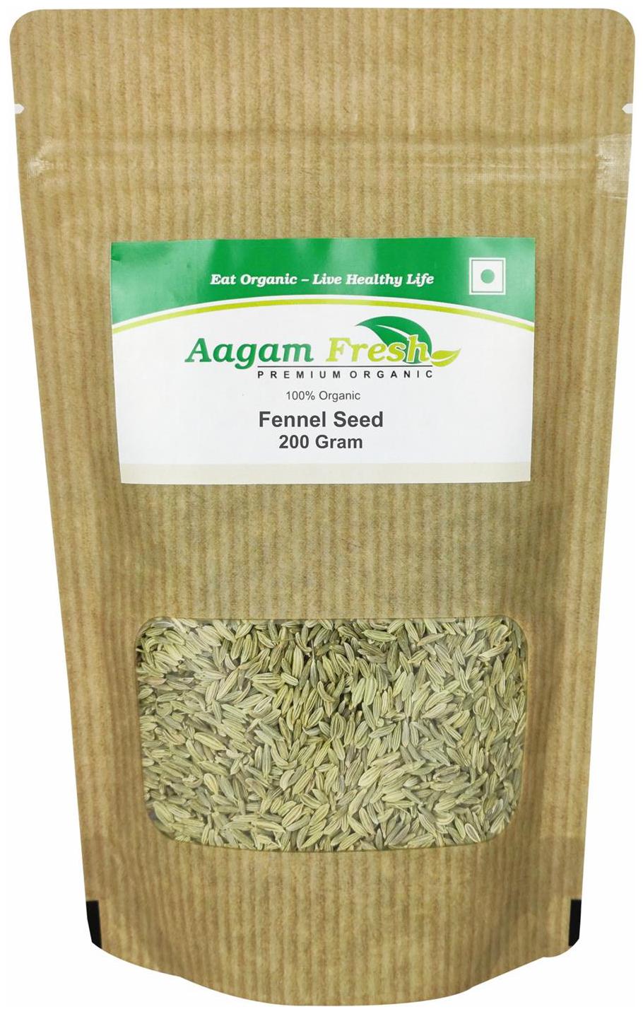 

Aagam Fresh Organic Fennel Seed (Saunf) - 200g (Pack of 1)