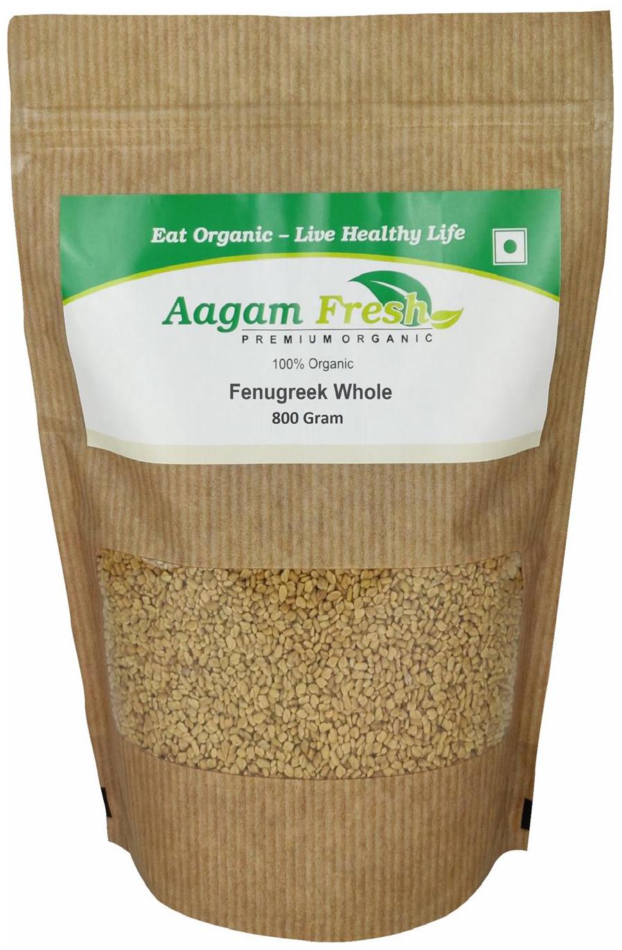 

Aagam Fresh Organic Fenugreek Whole (Danamethi) - 800g (Pack of 1)