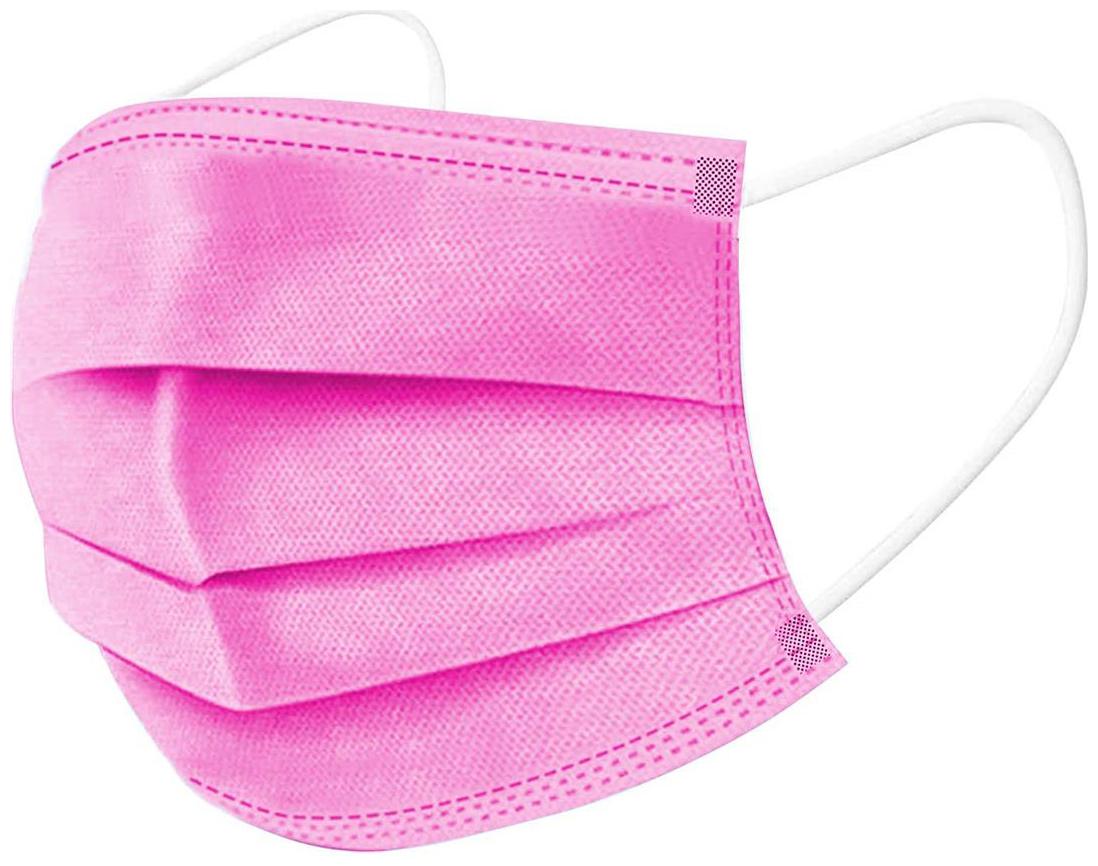 

Aahana 3 Ply Disposable Mask Ce Fda Approved Pink Pollution Mask (Pack Of 75)