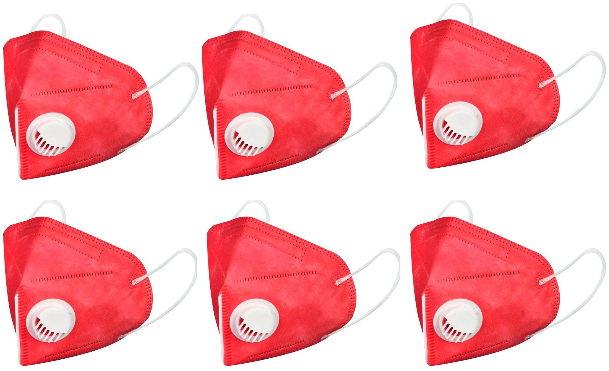 

Aahana Anti Pollution KN95 5 Layer Protection Washable And Resuable Mask Red(Pack of 6)