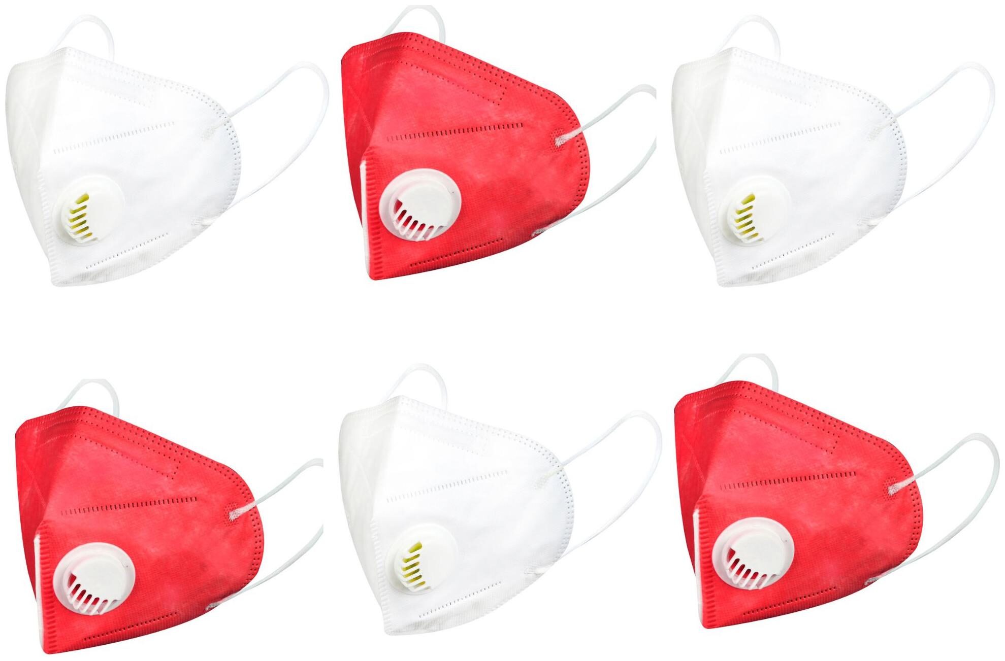 

Aahana Anti Pollution KN95 5 Layer Protection Washable And Resuable Mask White and Red(Pack of 6)