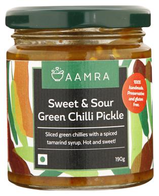 

Aamra Sweet Sour Green Chilli Pickle 190 g