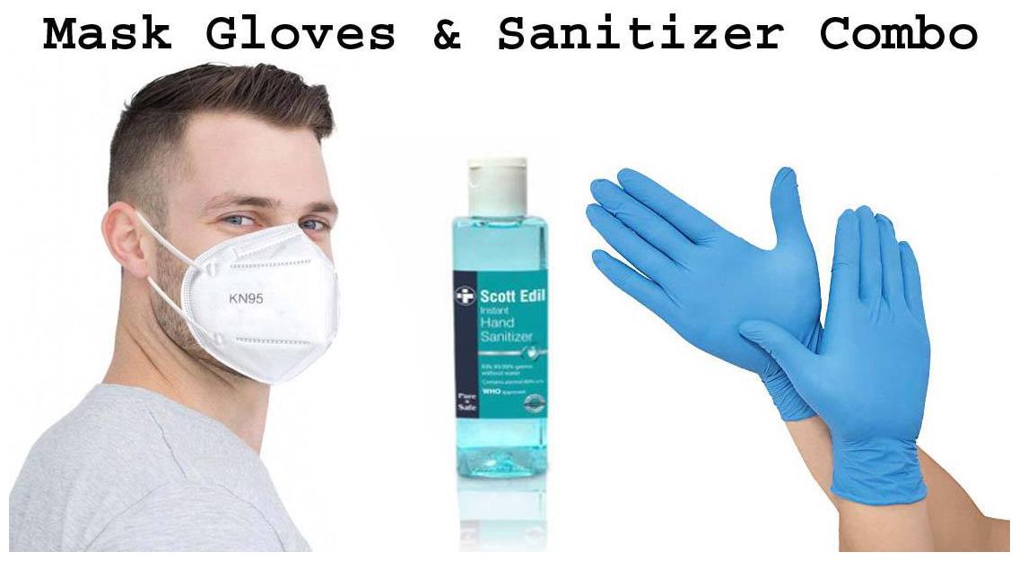 

Ace N King KN95 Mask 100ml Sanitizer 1 Pair Nitrile Gloves