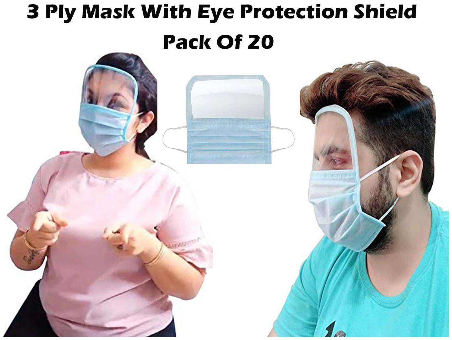 

Ace N King Surgical Mask With Attached Eyes Shield - Pack Of 20