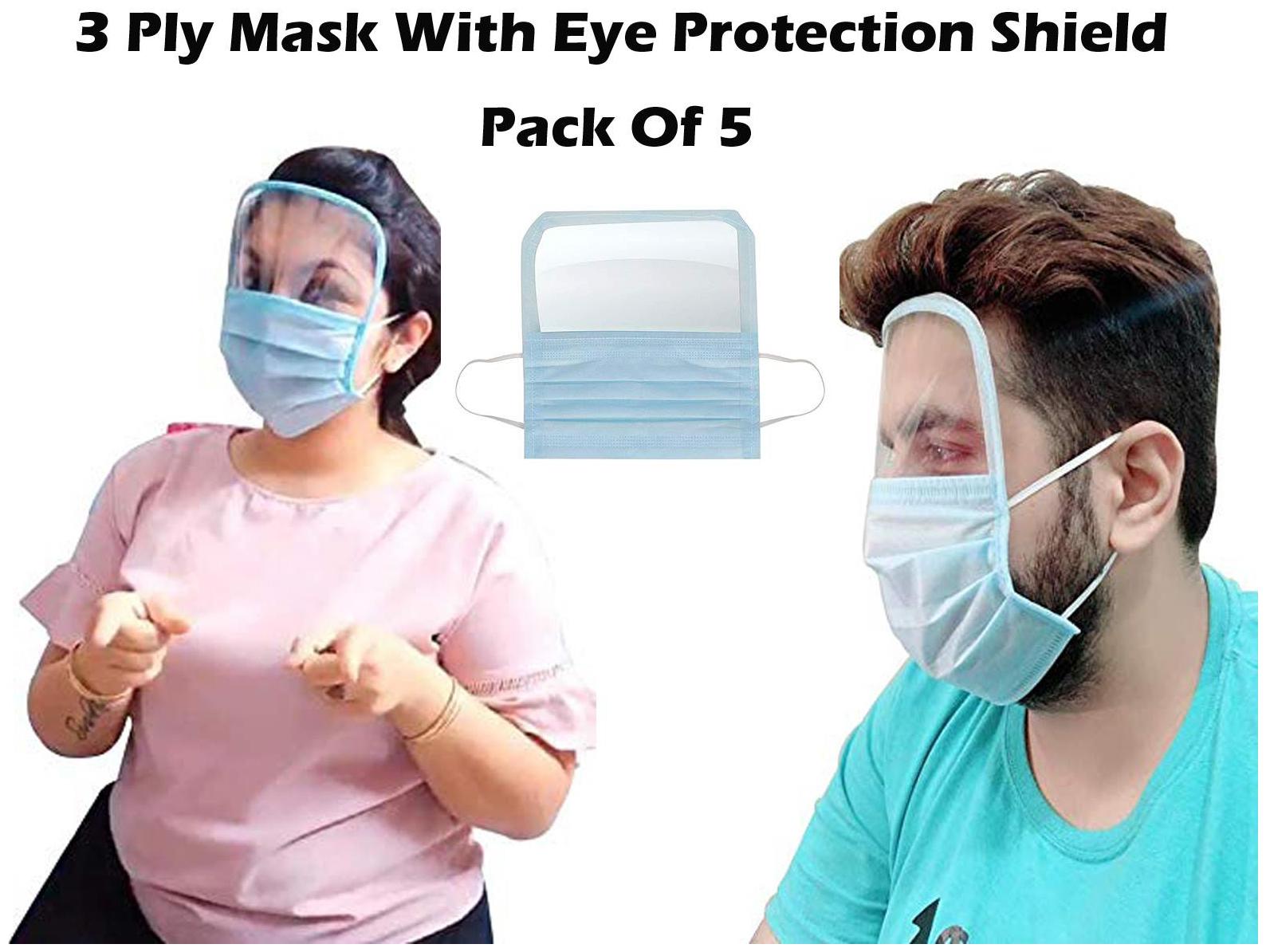 

Ace N King Surgical Mask With Attached Eyes Shield - Pack Of 5