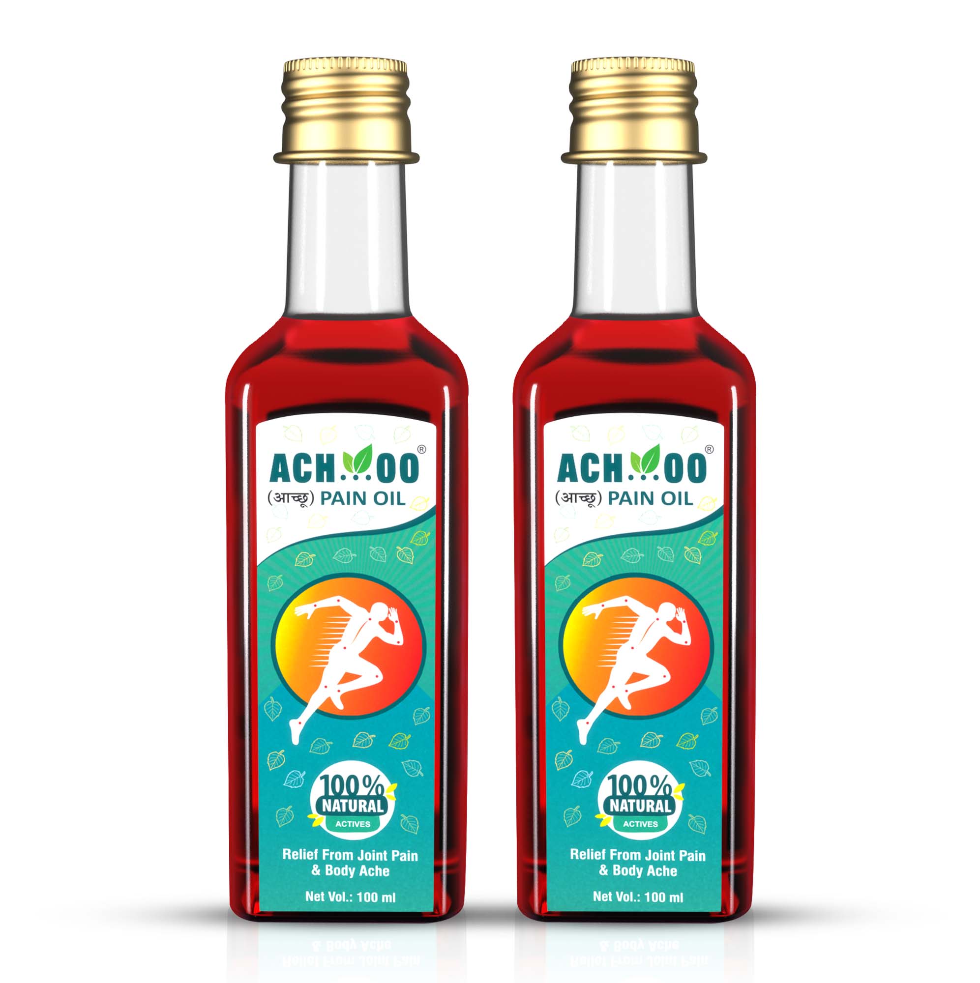 

ACH OO Pain Oil for Body Joints Muscles Pain -100ml Pack of-2)