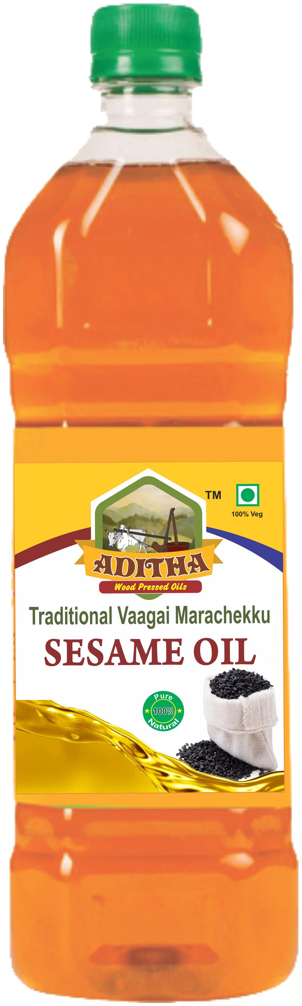 

Aditha Cold Pressed Sesame Oil 1 L Vaagai Marachekku