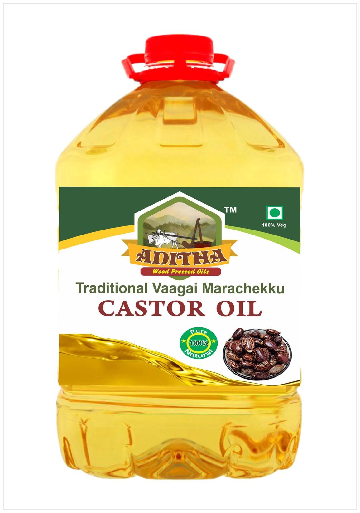 

Aditha Cold Pressed Castor Oil 5 L Pack Vaagai Marachekku