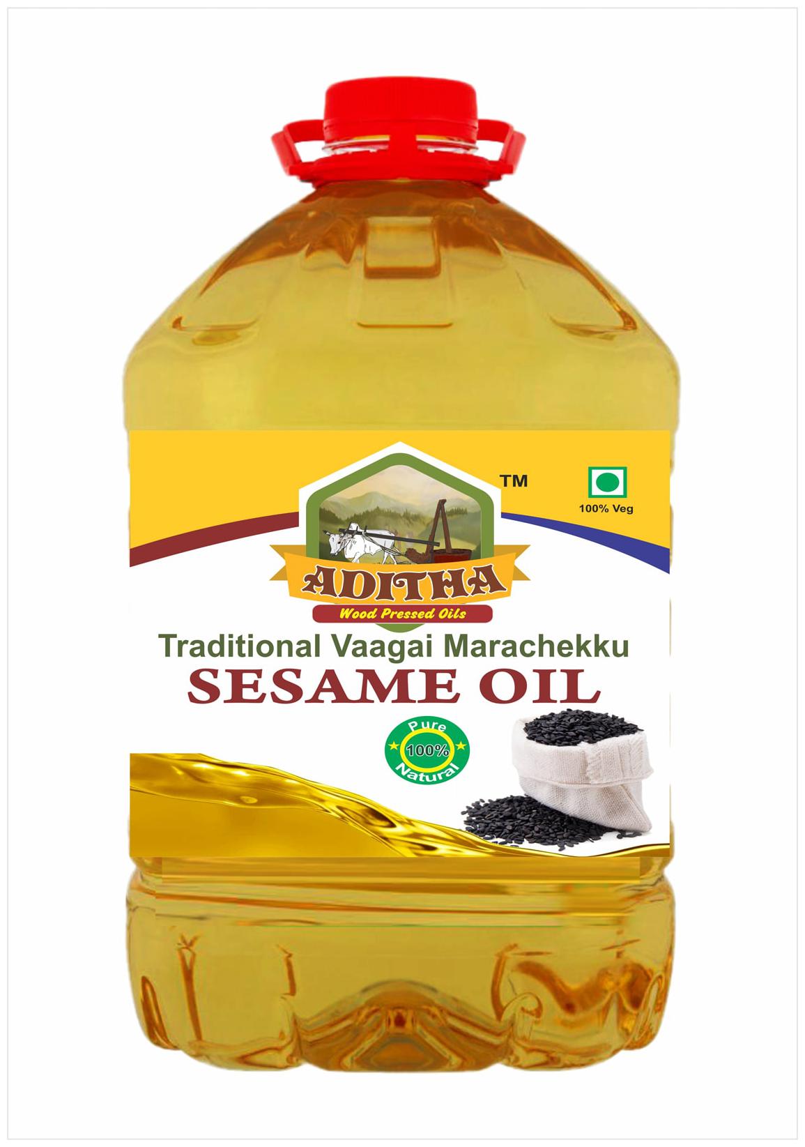 

Aditha Cold Pressed Sesame Oil 5 L Pack Vaagai Marachekku