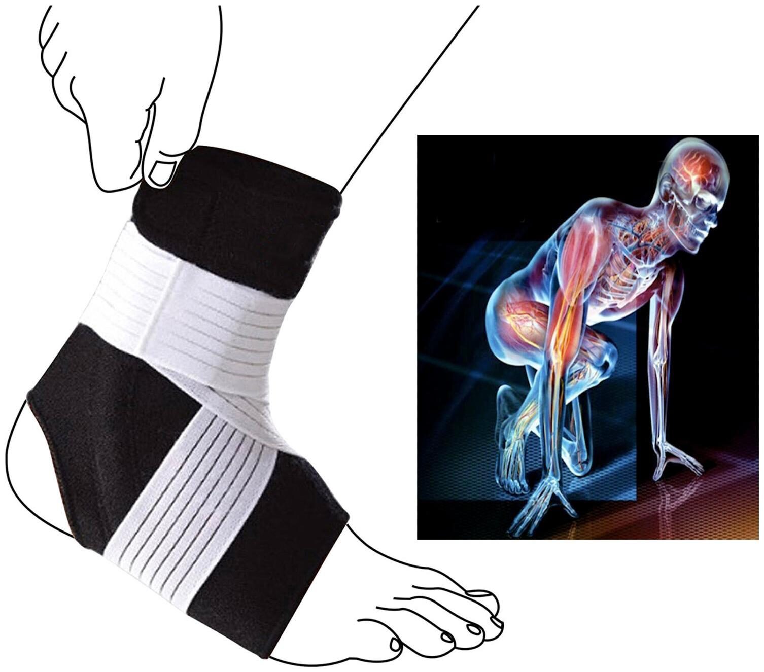 

Adjustable Core Advanced Ankle Support Pad Brace Cap Sleeve Socks Wrap Straps Band Bandage Suitable for Running Gym for Pain Relief for Unisex