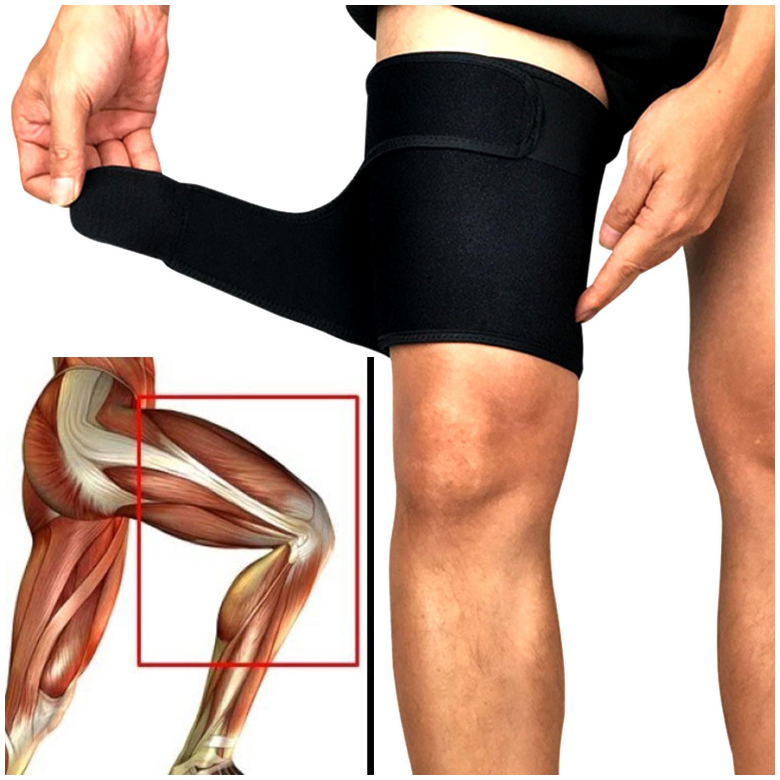 

Adjustable Thigh Knee Calf Guard Muscle Strain Fitness Compression Thigh Wrap Pain Muscle Pull Strain Relief Gym Sports Exercise Running Injuries Lower Pain Shin Splint Support PACK OF 1