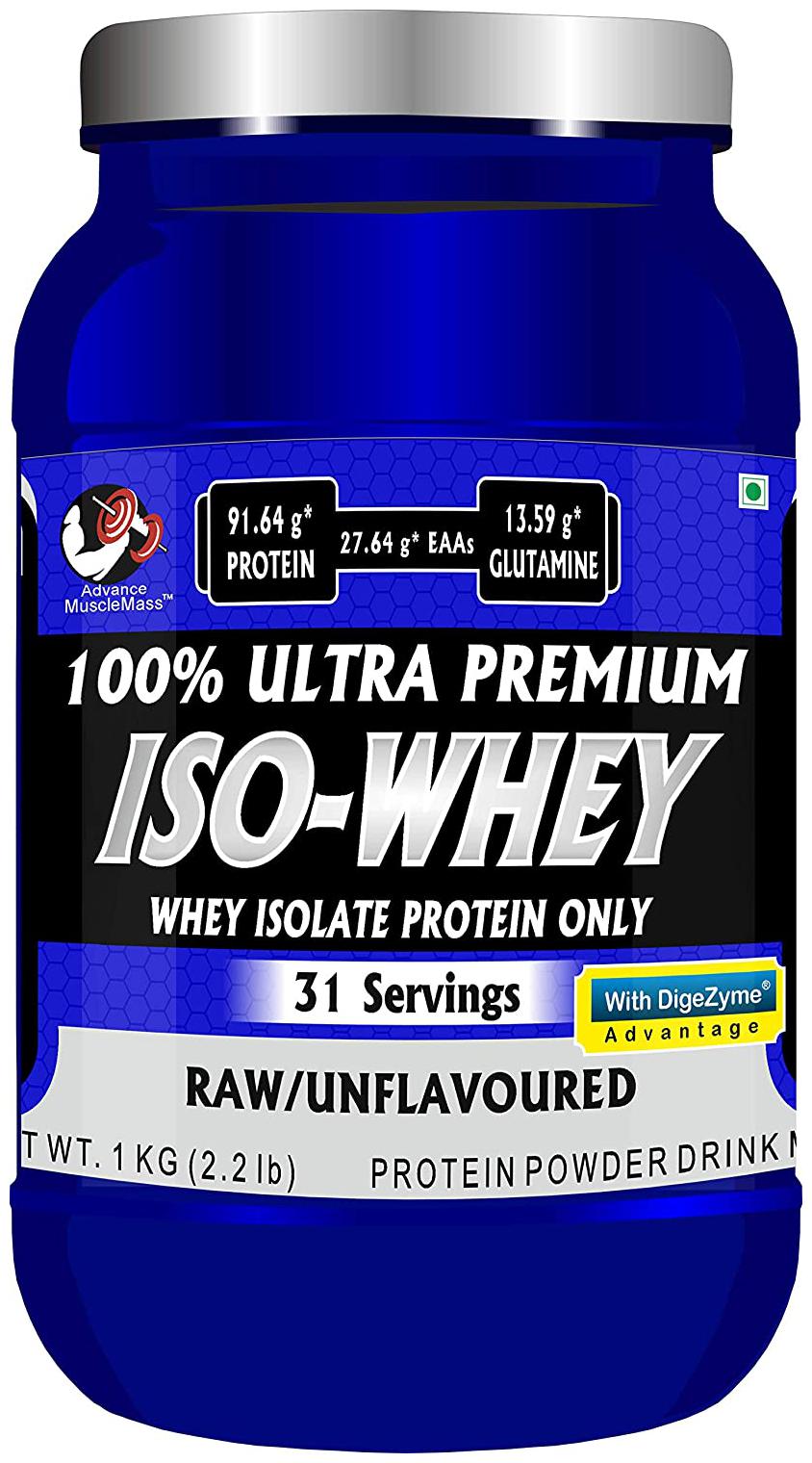 

Advance MuscleMass Raw Whey Protein Isolate 90 with Digestive Enzyme Blend ( Unflavoured 1kg 2 2 lbs)