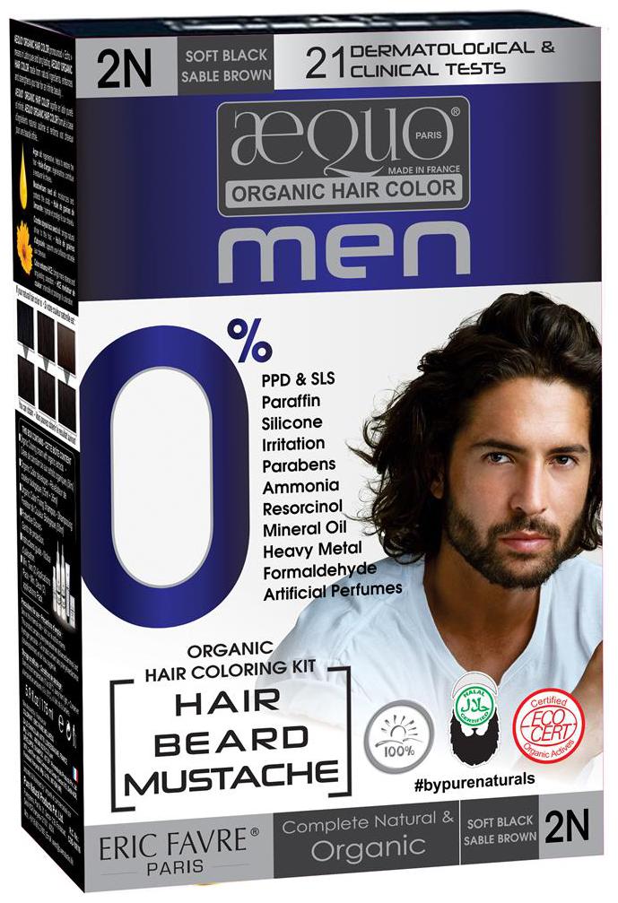 

Aequo Organic Men 2N Blackish Brown Hair Colour-170ml- Derma Certified
