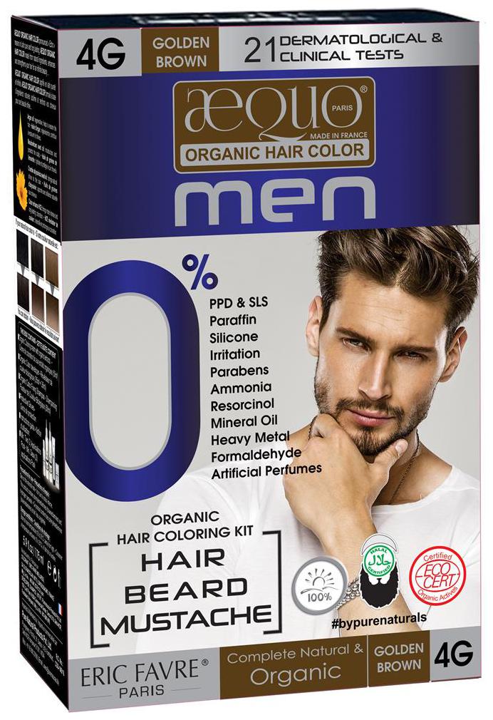 Buy Aequo Organic Men 4g Golden Brown Hair Colour 170ml Derma