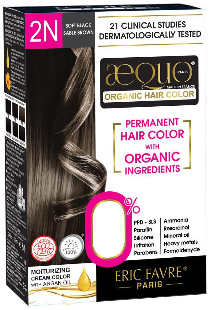 

Aequo Organic Women 2N Blackish Brown Hair Colour-170ml- Derma Certified