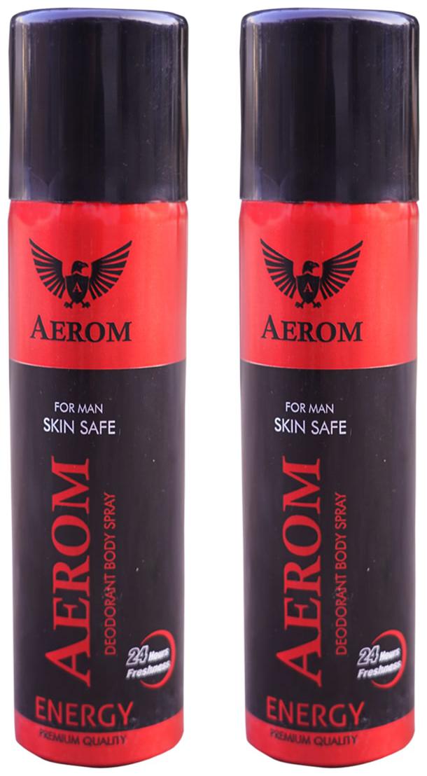 

Aerom Energy and Energy Deodorant Body Spray For Men 300 ml (Pack of 2)