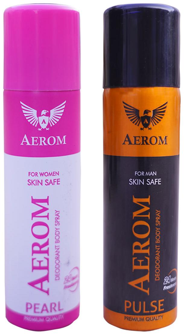 

Aerom Pearl and Pulse Deodorant Body Spray For Men and Women 300 ml (Pack of 2)