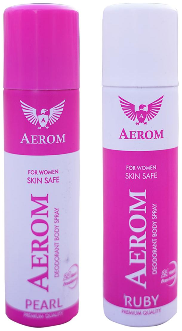 

Aerom Pearl and Ruby Deodorant Body Spray For Men and Women 300 ml (Pack of 2)