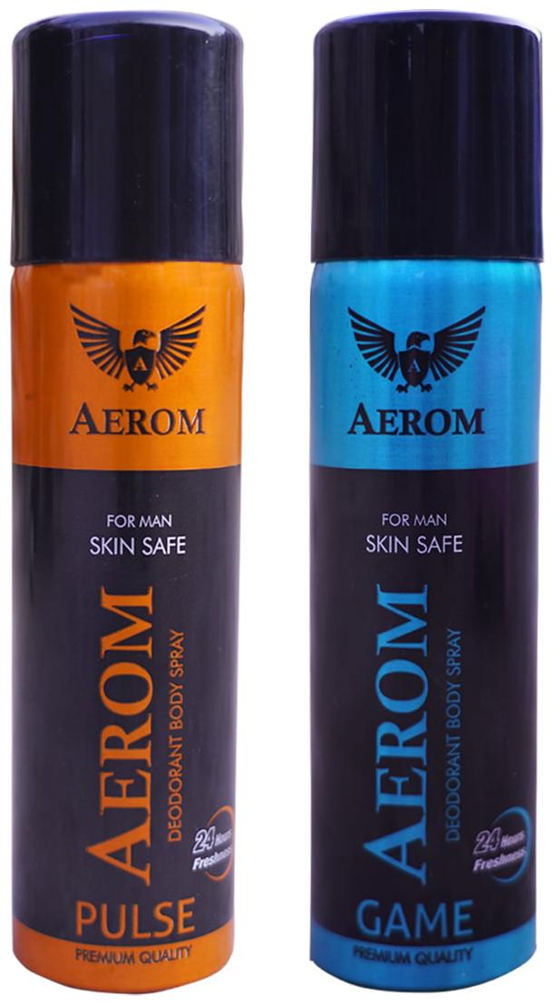 

Aerom Pulse and Game Deodorant Body Spray For Men 300 ml (Pack of 2)