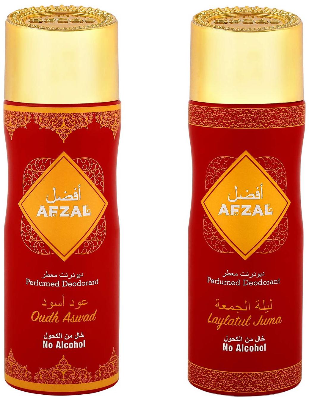 

AFZAL Non Alcoholic Oudh Al Aswad and Laylatul Jumat for Men Women 200 ml Each ( Pack of 2 )