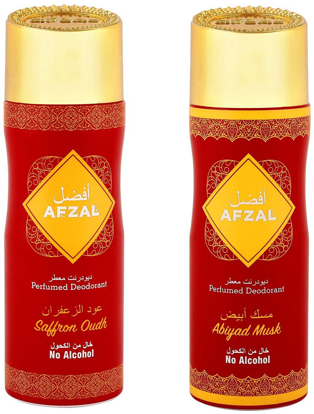 

AFZAL Non Alcoholic Saffron Oudh and Abiyad Musk for Men Women 200 ml Each ( Pack of 2 )