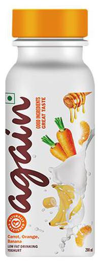 

Again Yoghurt Drink - Carrot Orange Banana - No sugar added All natural 200 ml